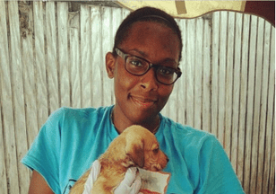 Dr. Kendra Simons with a Puppy